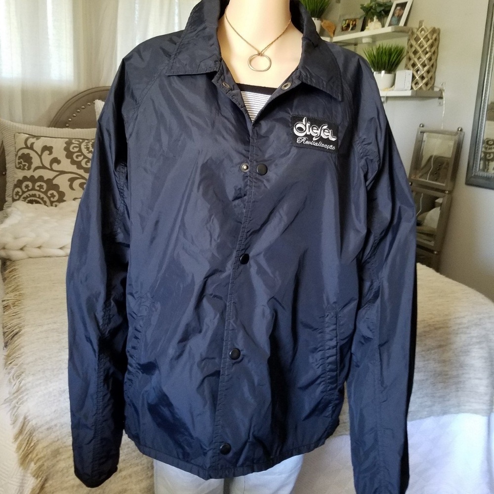 Diesel  Black nylon lightweight windbreaker